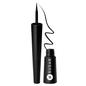 SUGAR Cosmetics Gloss Boss 24Hr Glossy Eyeliner Gel With Brush | Smudeproof & Waterproof - 01 Back In Black (Black Eyeliner) | 3Ml
