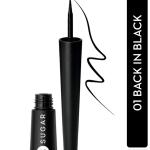 SUGAR Cosmetics Gloss Boss 24Hr Glossy Eyeliner Gel With Brush | Smudeproof & Waterproof - 01 Back In Black (Black Eyeliner) | 3Ml