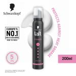 Schwarzkopf TAFT Power Hold 5 Hair Mousse, Lasts 24 Hours, Cashmere-Like Softness, With No Stickiness, Heat Protection, Silicone Free, Lightweight Styler To Controls Frizz