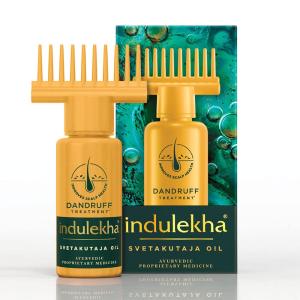Indulekha Svetakutaja Ayurvedic Hair Oil 100 ml Ayurvedic Medicinal oil for dandruff treatment with Svetakutaja-Comb Applicator Bottle for Men & Women